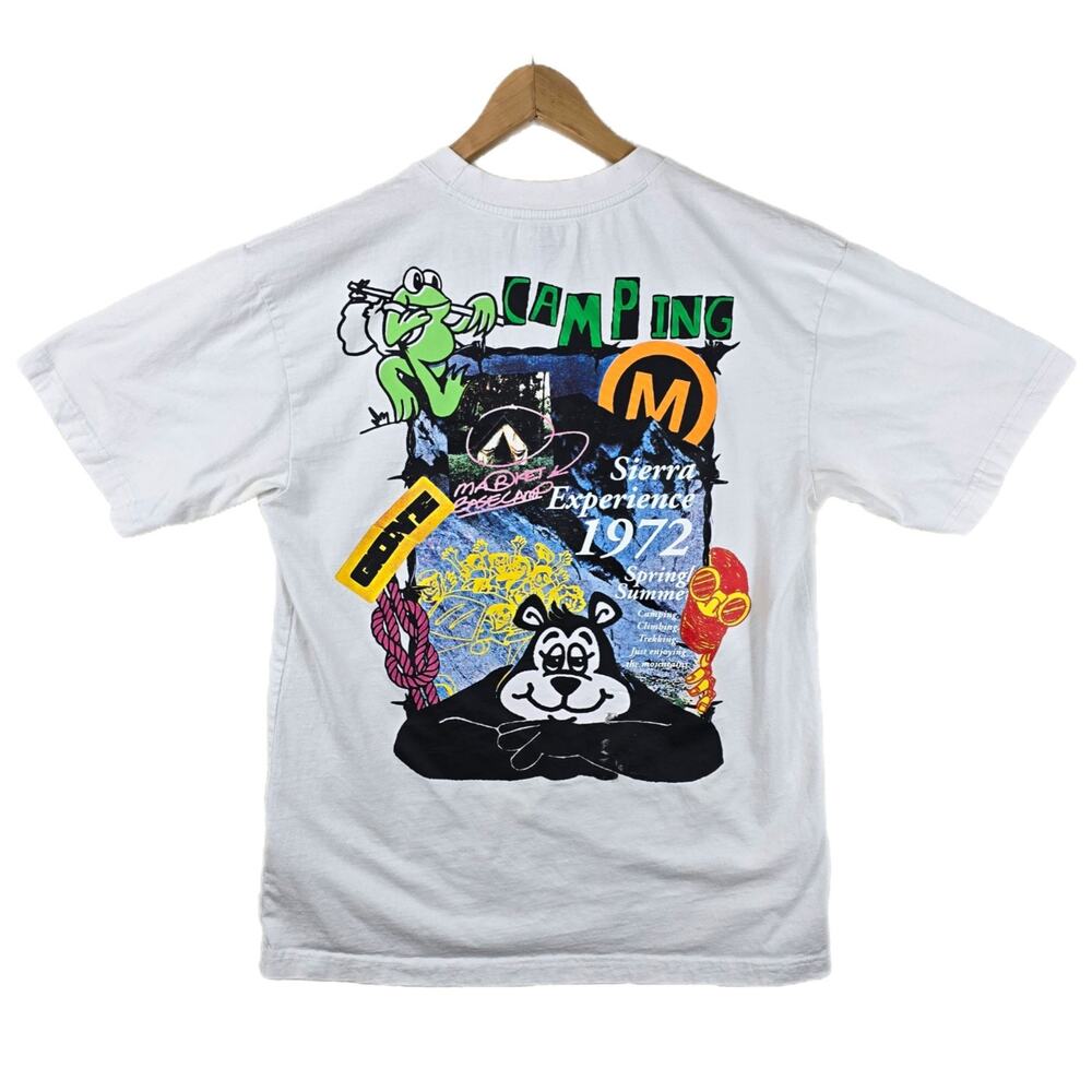 Chinatown Market Frog Gone Camping Shirt Large Streetwear Bear Stained Tee
